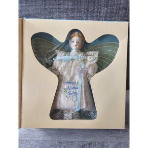 Vintage Happy Birthday Fairy Doll 1980 Porcelain Angel Decoration Silvestri New